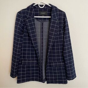 Liverpool Los Angeles Women’s Federal Boyfriend Blazer Small Navy Windowpane